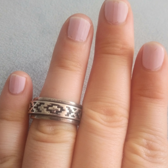 Sterling Spinner Ring New old stock vintage boho - Picture 4 of 6
